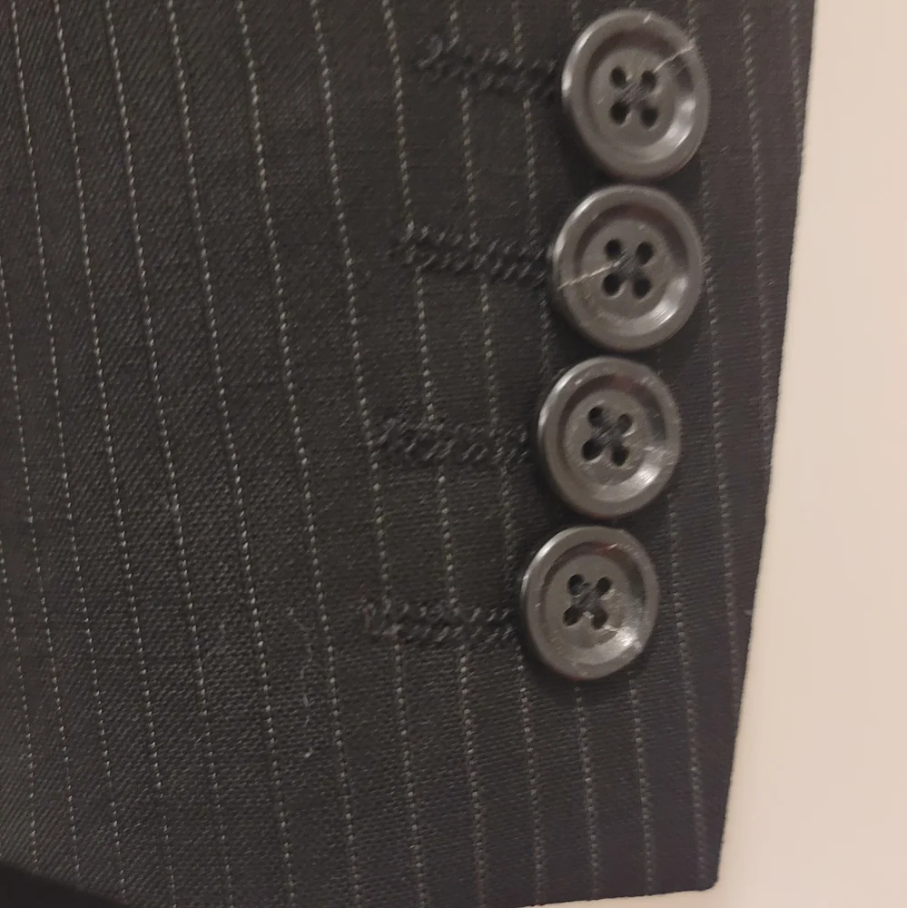 Black Pinstripe Blazer 42L Career Interview‎ Suit Jacket  Express